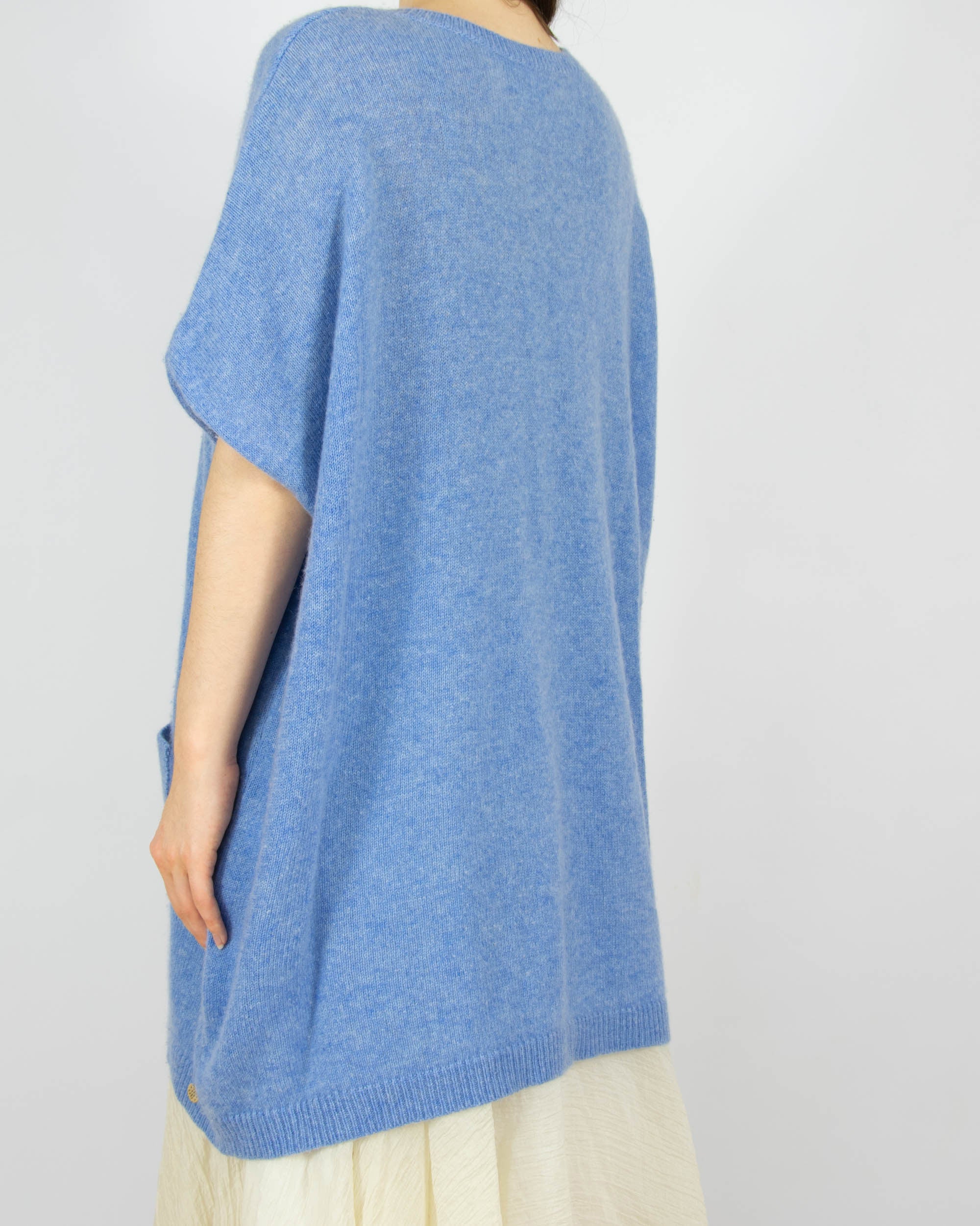 Niebieska kaszmirowa kamizelka MY CASHMERE MOMENTS - one size