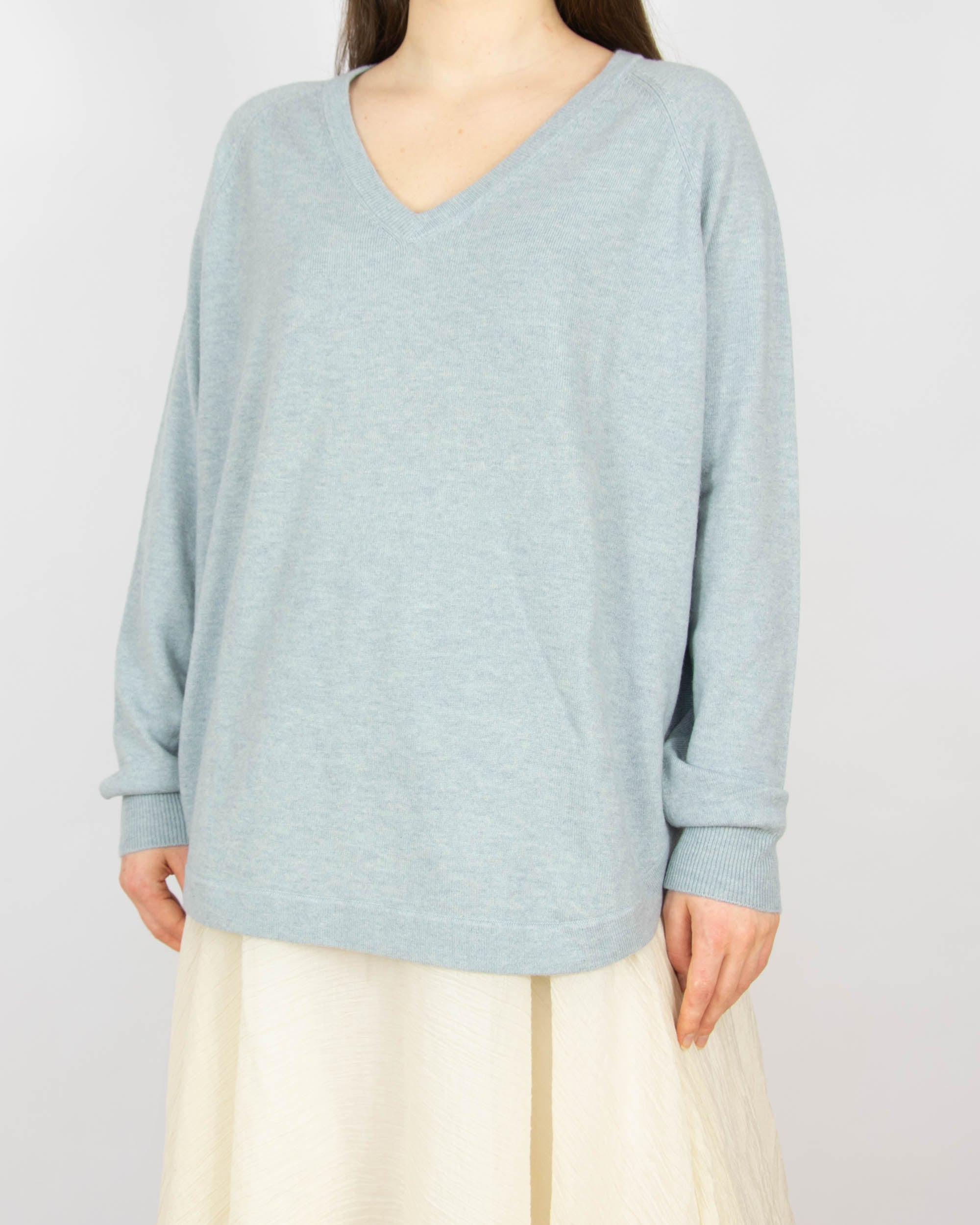 Niebieski (wełna + kaszmir) sweter REPEAT - L
