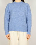 Niebieski wełniany (wełna + alpaka) sweter MUNTHE - S