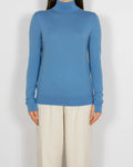 Niebieski wełniany (merino superfine) sweter z golfem Hugo Boss
