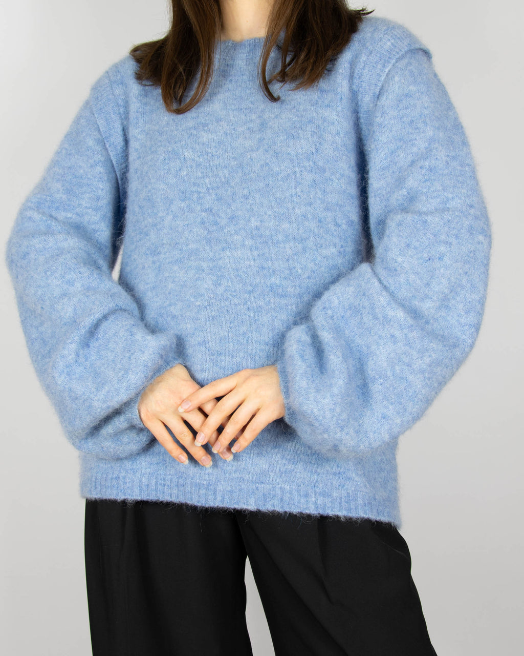 Niebieski (royal alpaka + merino) sweter duńskiej marki premium Philosophy Blues Original