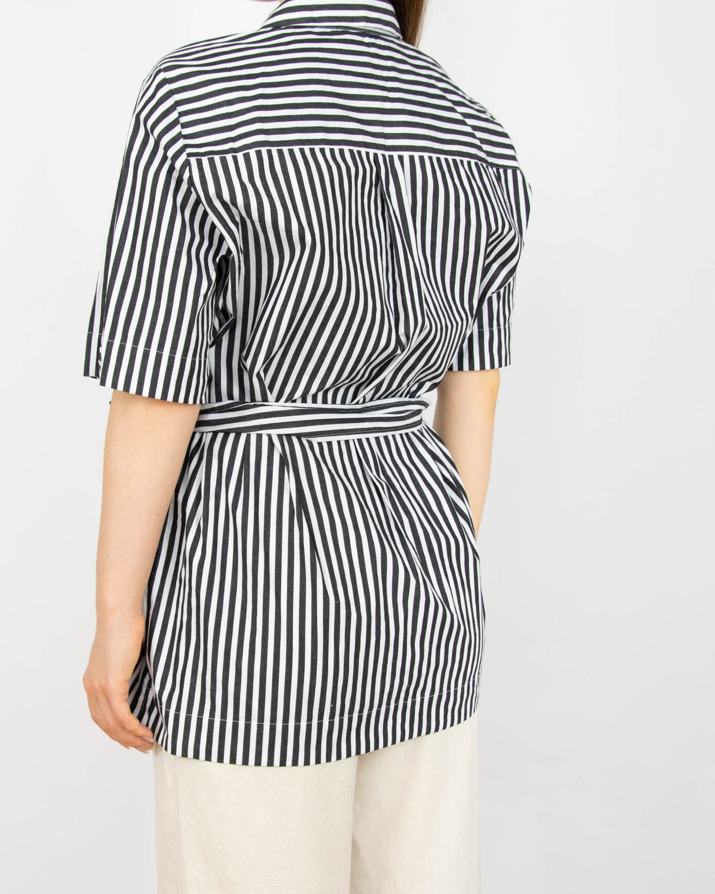 Nowa biało czarna bawełniana koszula w paski InWear Atelier - XL