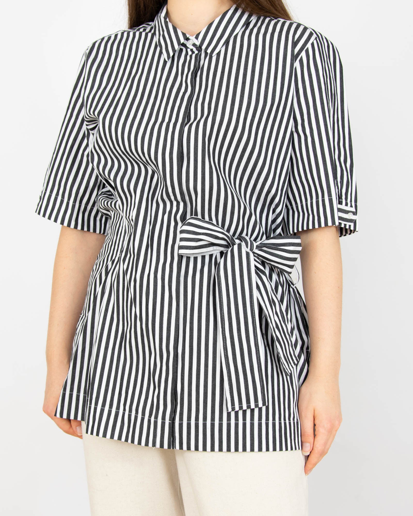 Nowa biało czarna bawełniana koszula w paski InWear Atelier