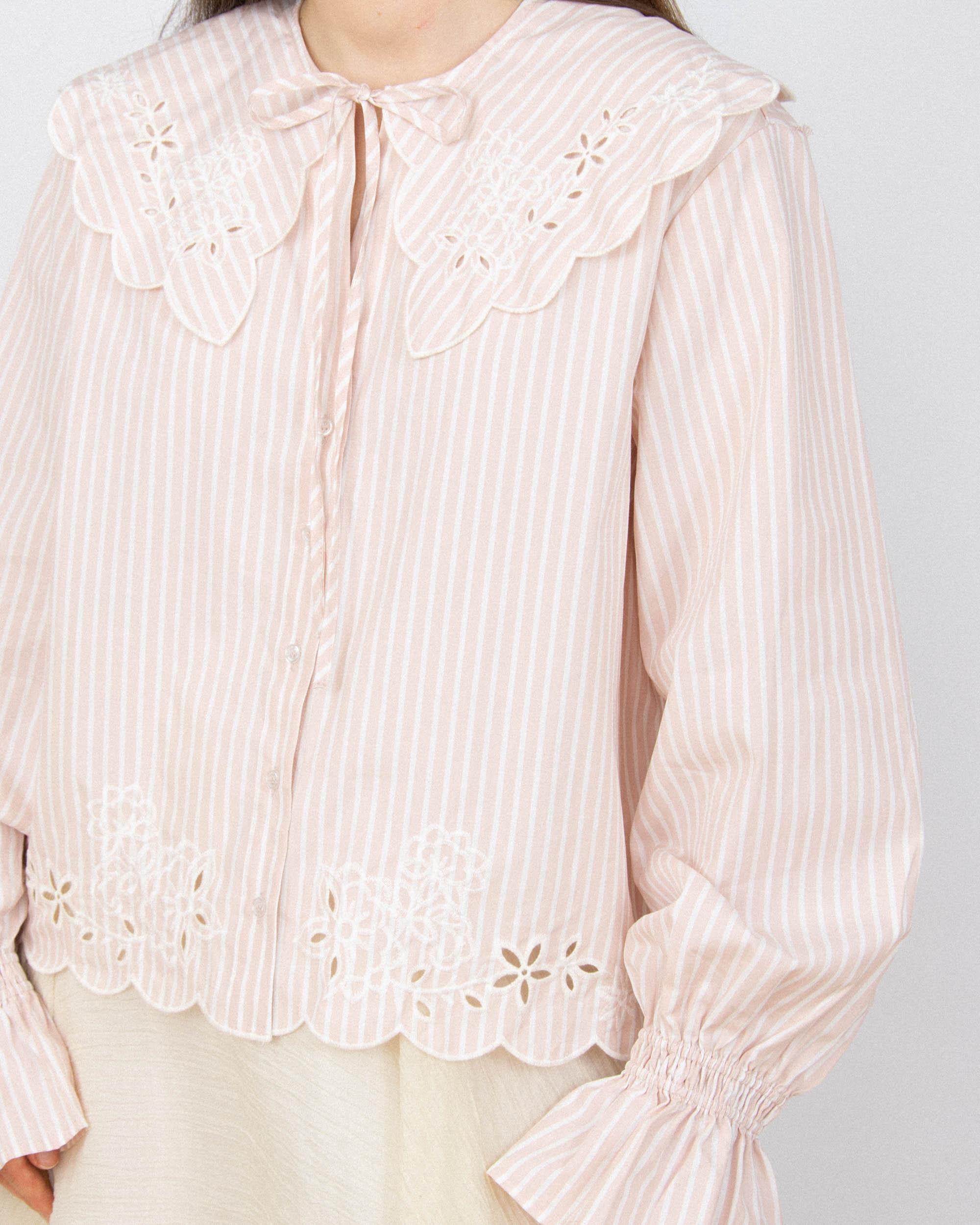 Nowa różowo biała bawełniana koszula w paski H&M - S