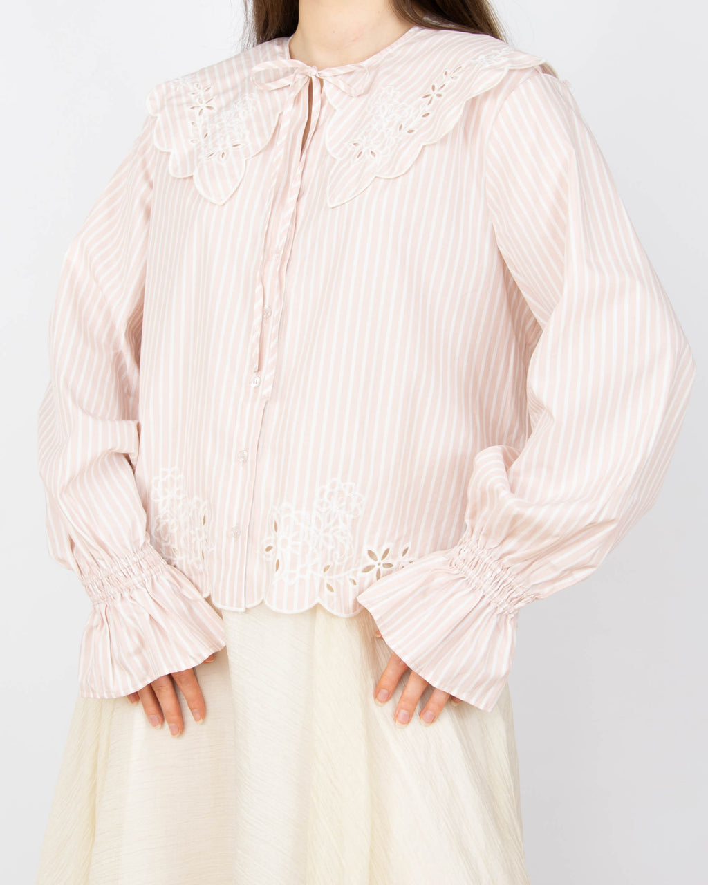 Nowa różowo biała bawełniana koszula w paski H&M - S