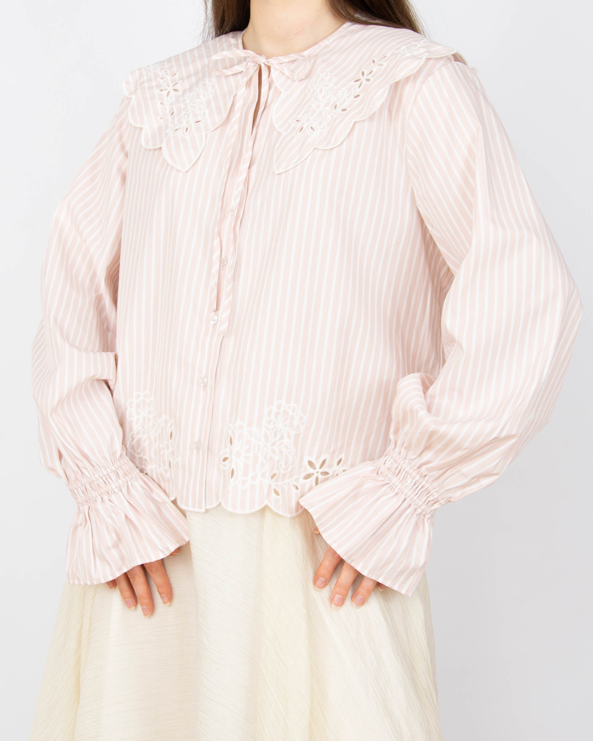 Nowa różowo biała bawełniana koszula w paski H&M - S