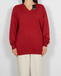 Nowy czerwony wełniany (merino) sweter Giovani - L