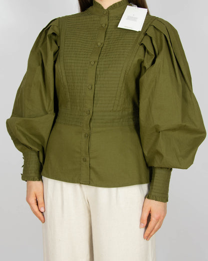 Nowa oliwkowa bawełniana (organic) koszula YAS - XS