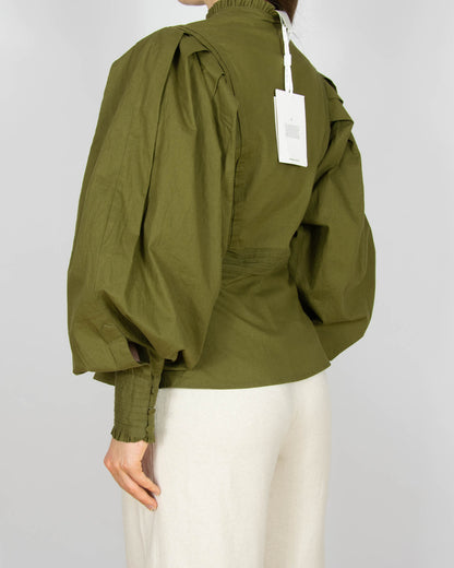 Nowa oliwkowa bawełniana (organic) koszula YAS - XS