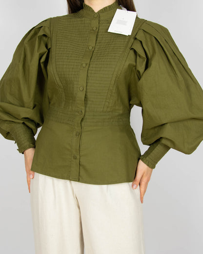 Nowa oliwkowa bawełniana (organic) koszula YAS - XS