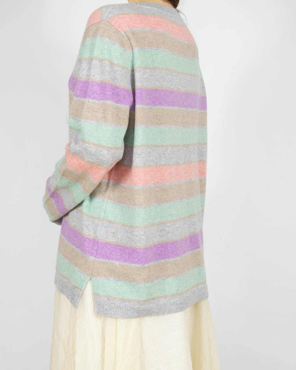 Pastelowy kaszmirowy sweter w paski Gerry Weber - L