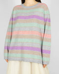 Pastelowy kaszmirowy sweter w paski Gerry Weber - L