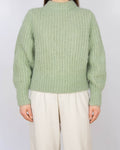 Pistacjowy wełniany (wełna + alpaka) sweter H&M Premium