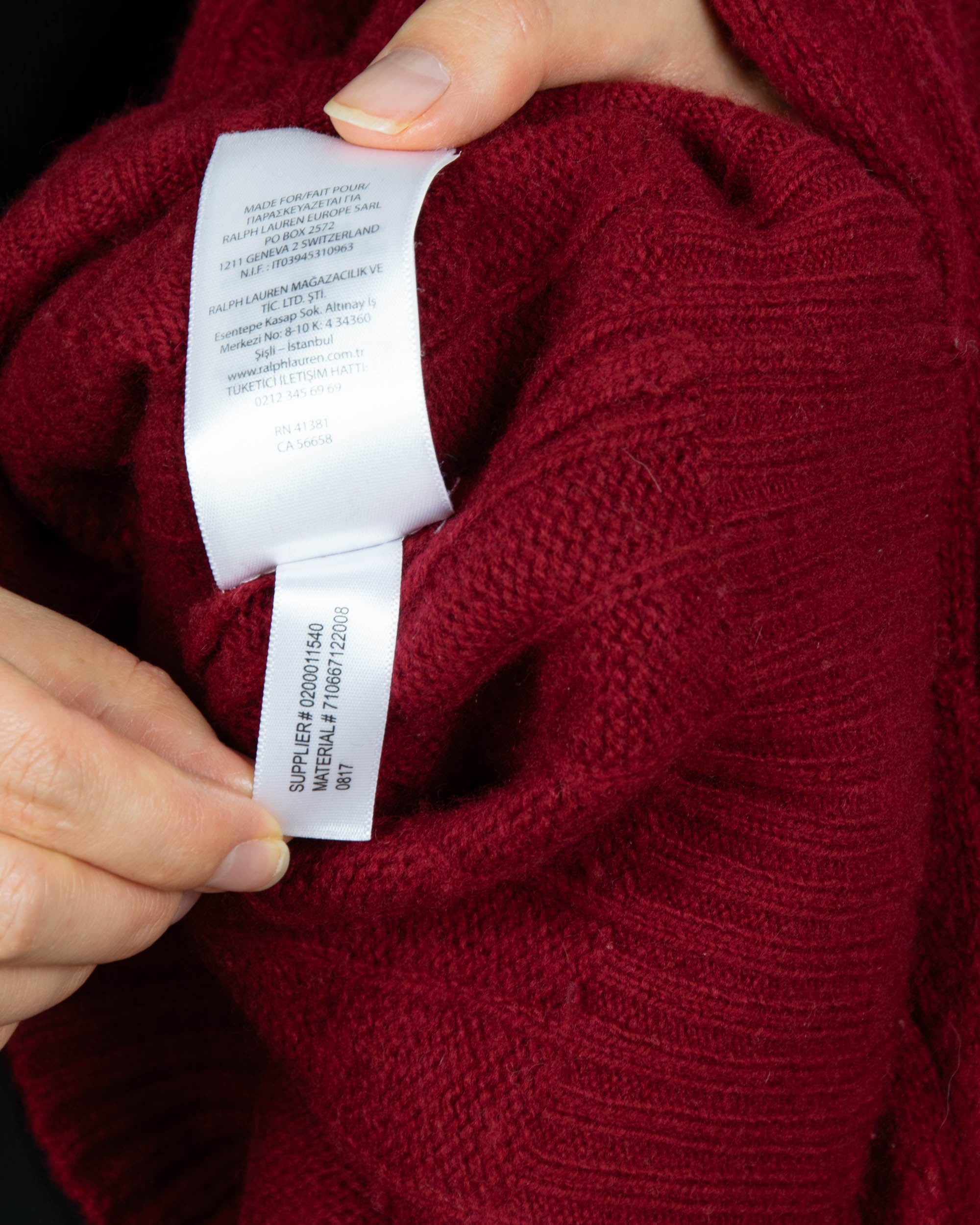 Ralph Lauren (merino + kaszmir) - M