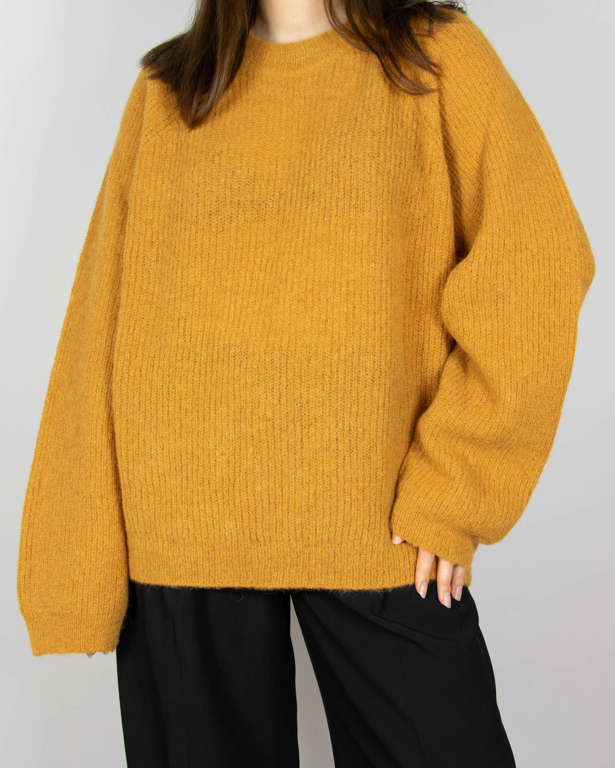 Musztardowy (alpaka) sweter szwedzkiej marki premium Lexington