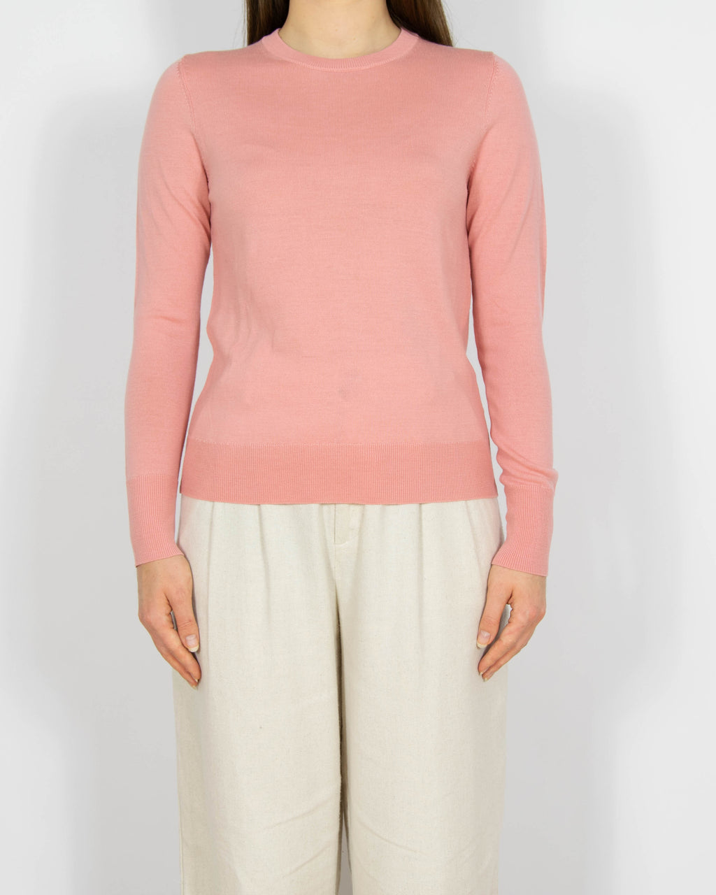 Nowy pastelowy różowy wełniany (merino) sweter Uniqlo