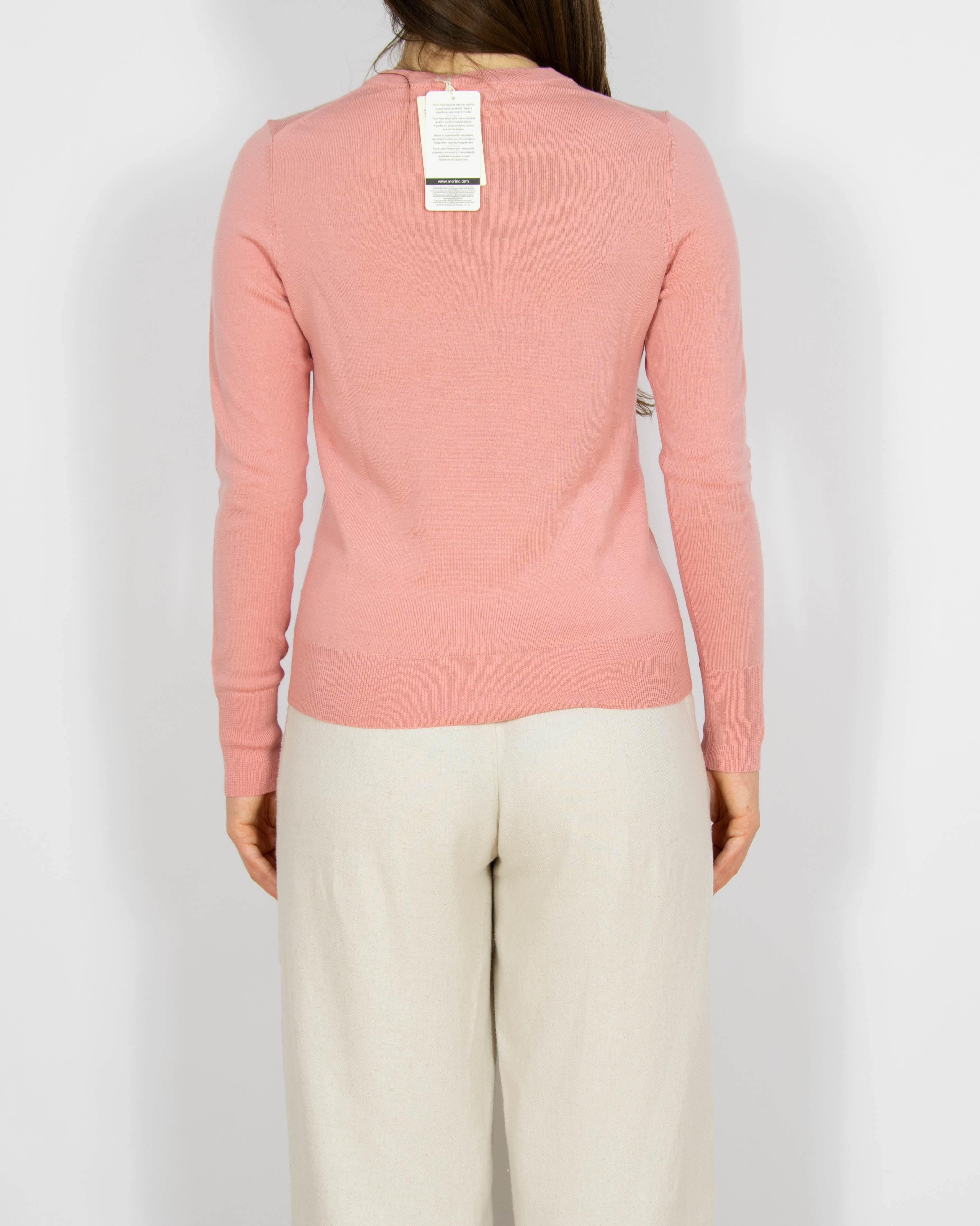 Nowy pastelowy różowy wełniany (merino) sweter Uniqlo - S