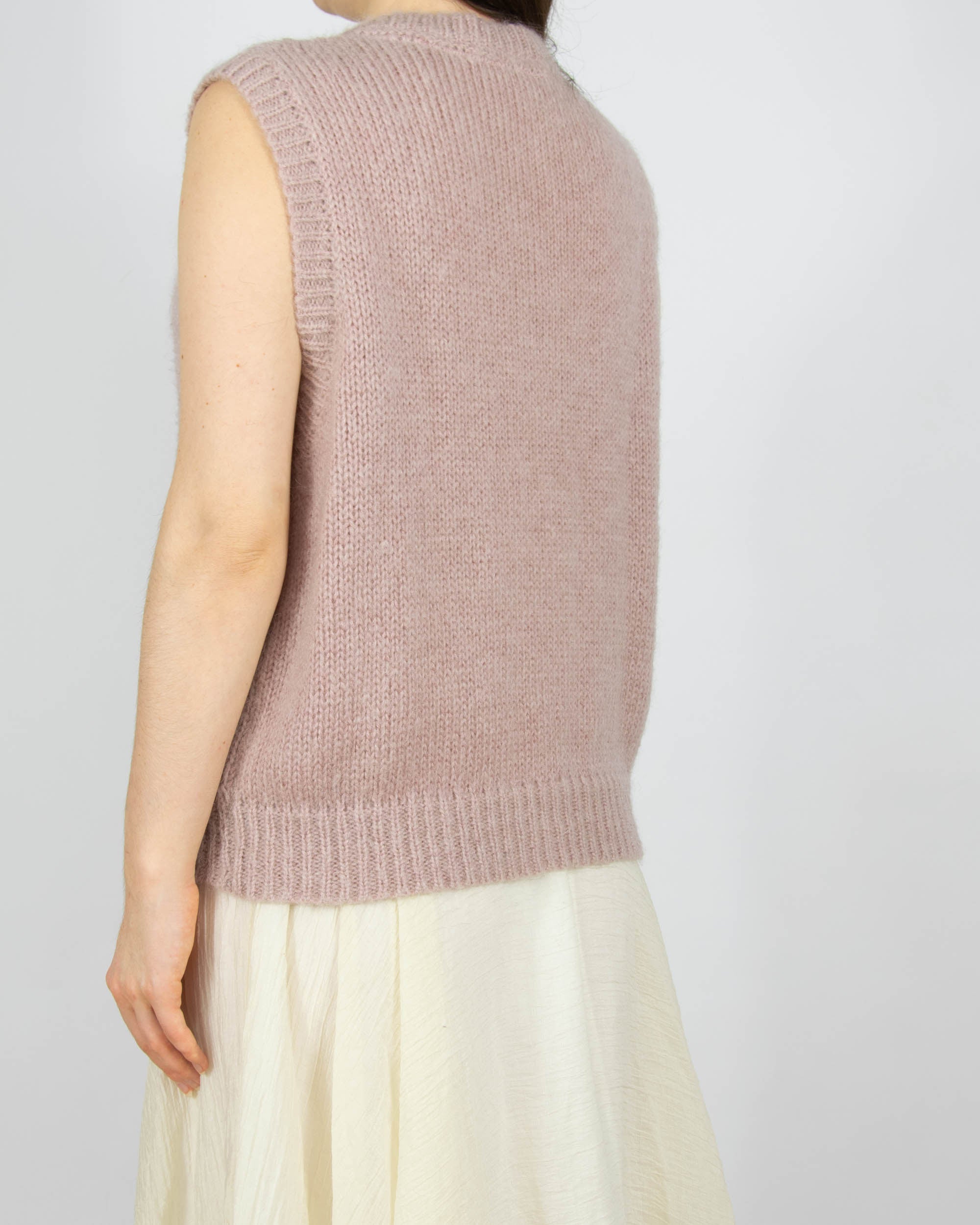 Różowa (moher + wełna) kamizelka CO'COUTURE - S