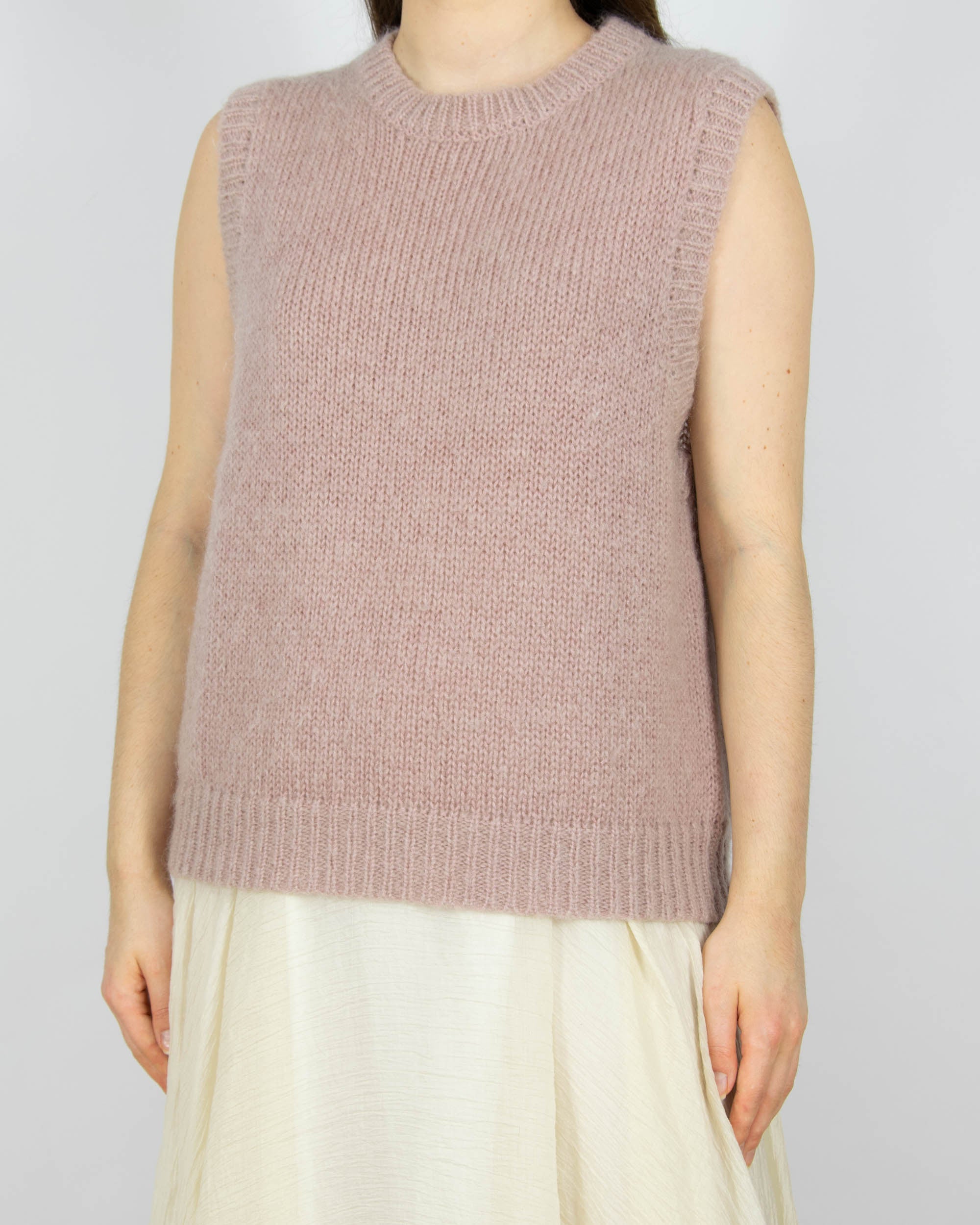 Różowa (moher + wełna) kamizelka CO'COUTURE