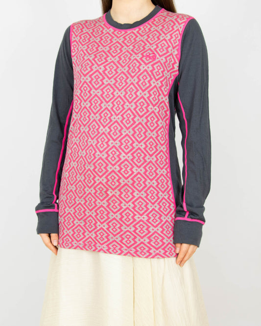 Szaro różowa (merino) bluzka termiczna Kari Traa - XL