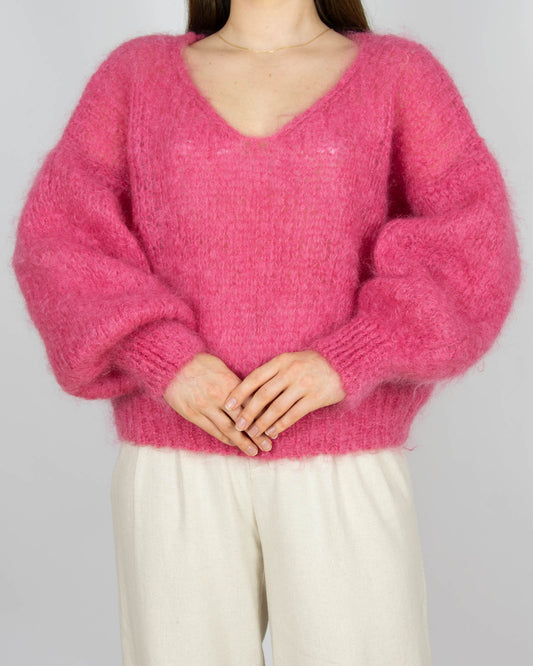 Różowy moherowy sweter AMERICANDREAMS - S/M