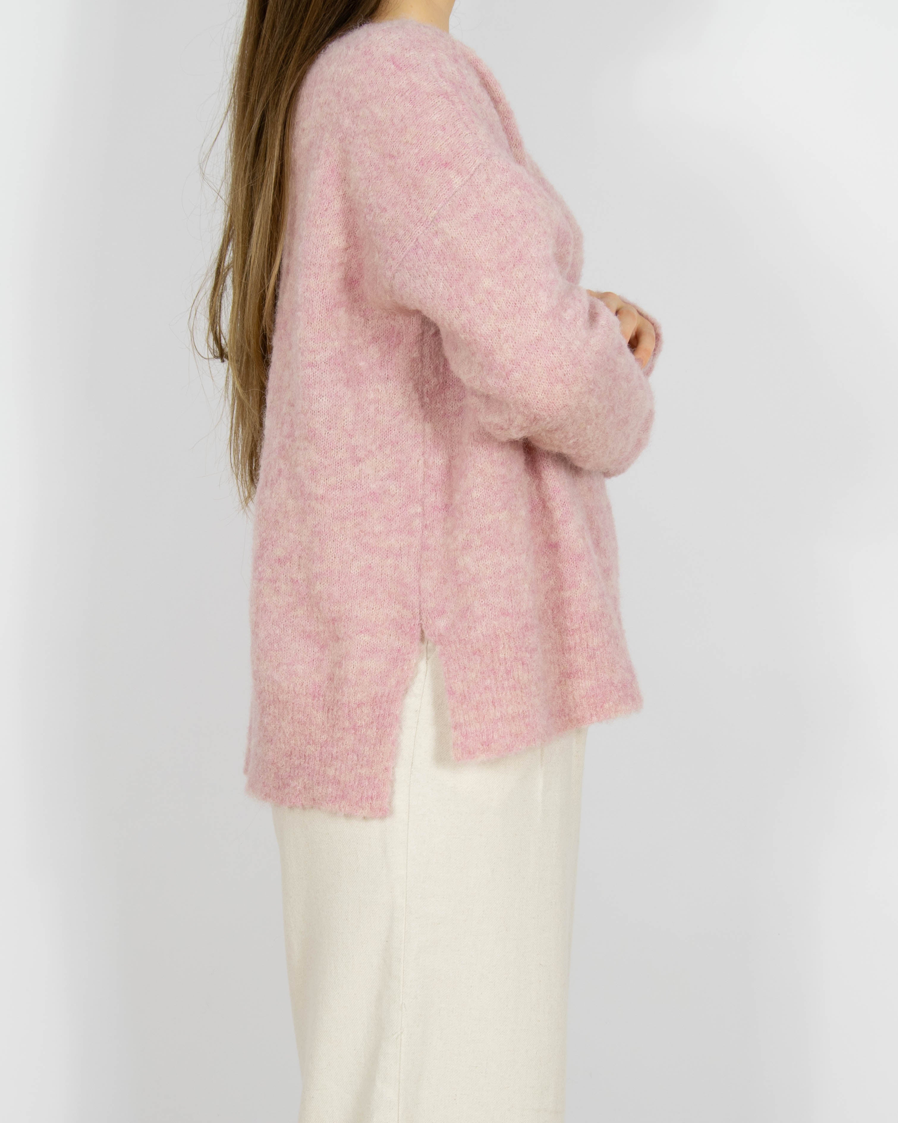 Różowy wełniany (alpaka) sweter Peruvian Connection - M