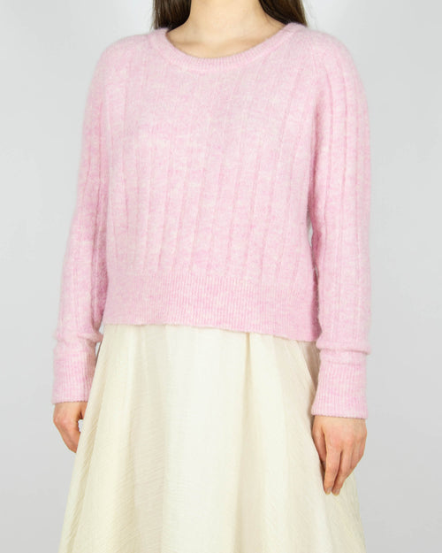 Pastelowy różowy (alpaka + merino) sweter skandynawskiej marki premium Samsoe Samsoe.&nbsp;