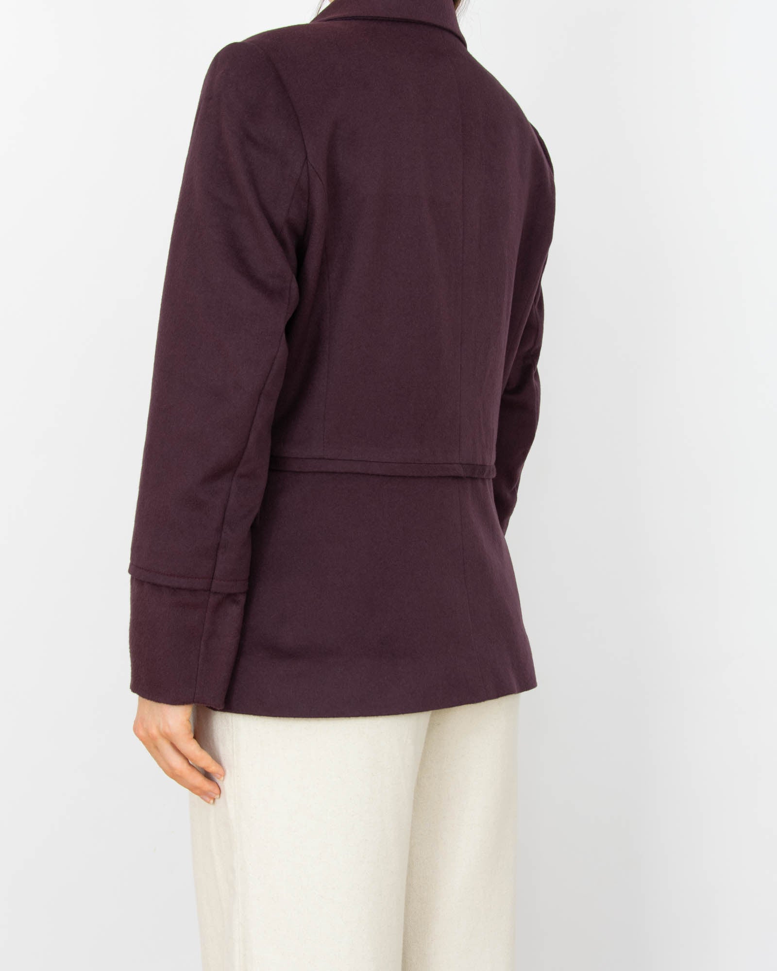 Śliwkowa kaszmirowa marynarka ELTJE RICK - M