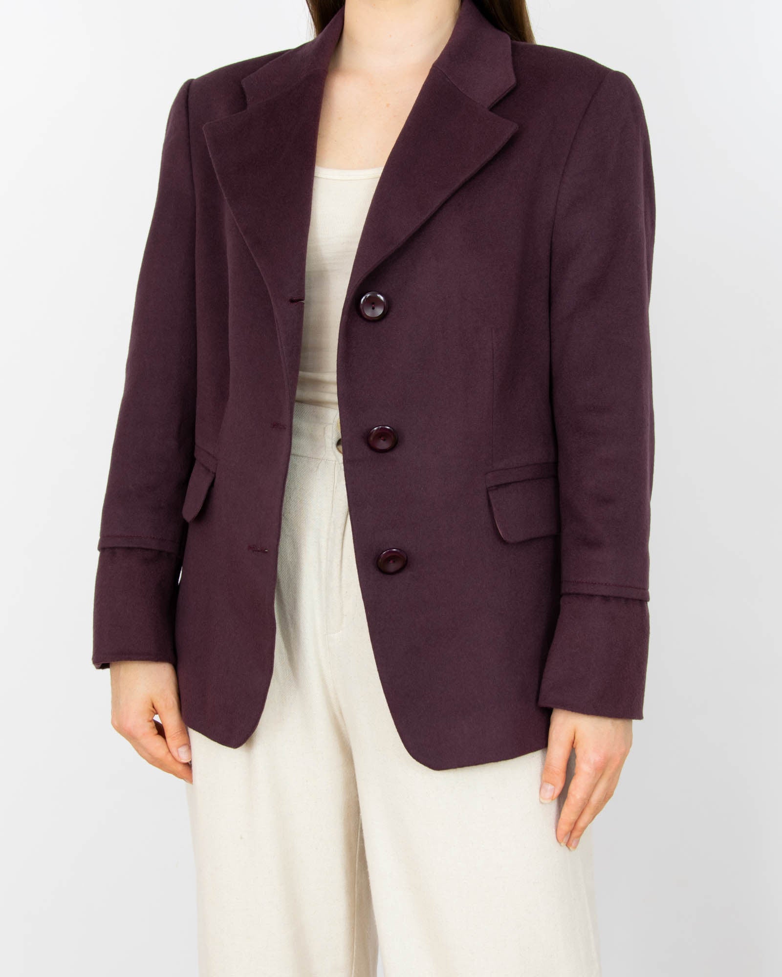 Śliwkowa kaszmirowa marynarka ELTJE RICK