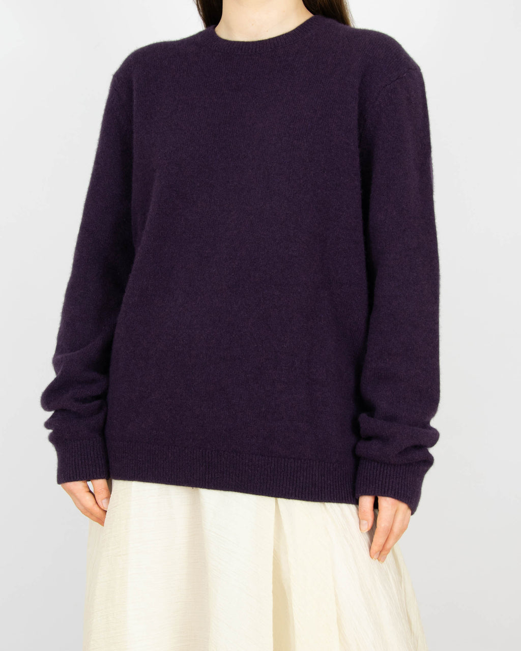 Śliwkowy (wełna jagnięca) sweter H&M Premium - XL