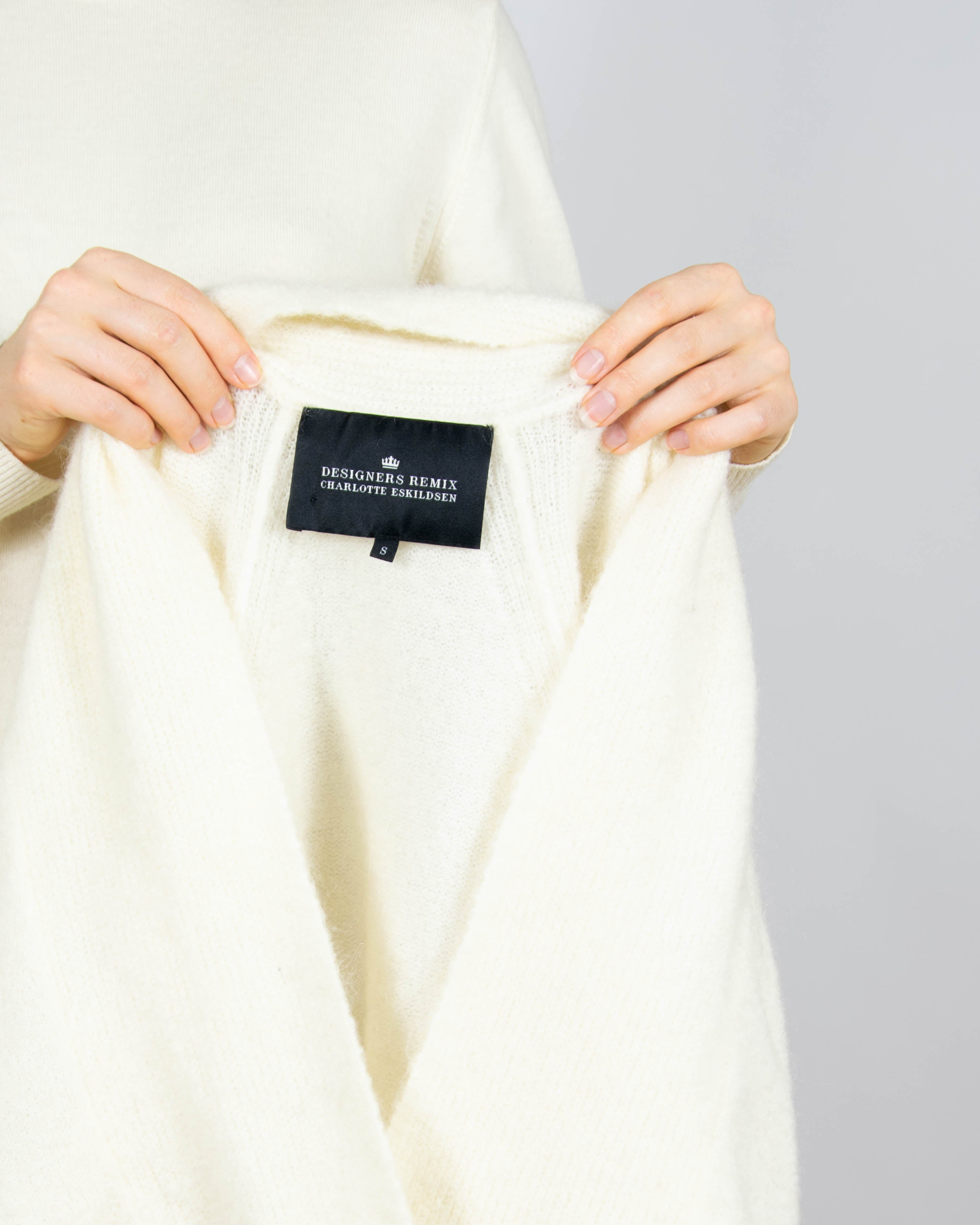 Śmietankowy wełniany sweter (wełna + moher) Designers Remix - S/M