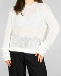 Biały (len + angora) sweter marki premium Acne Studios