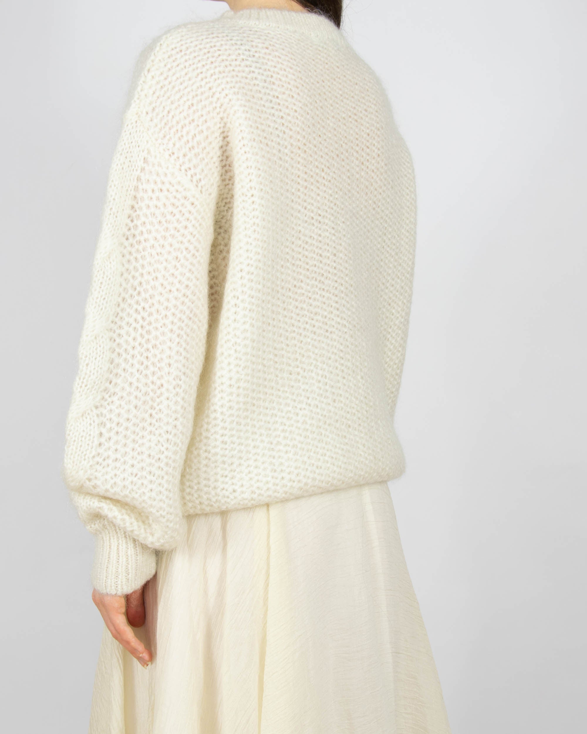 Śmietankowy moherowy sweter Marie Philippe - M