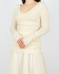 Śmietankowy (moher + wełna) sweter H&M Edition