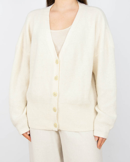 Śmietankowy (alpaka + wełna) kardigan H&M Premium