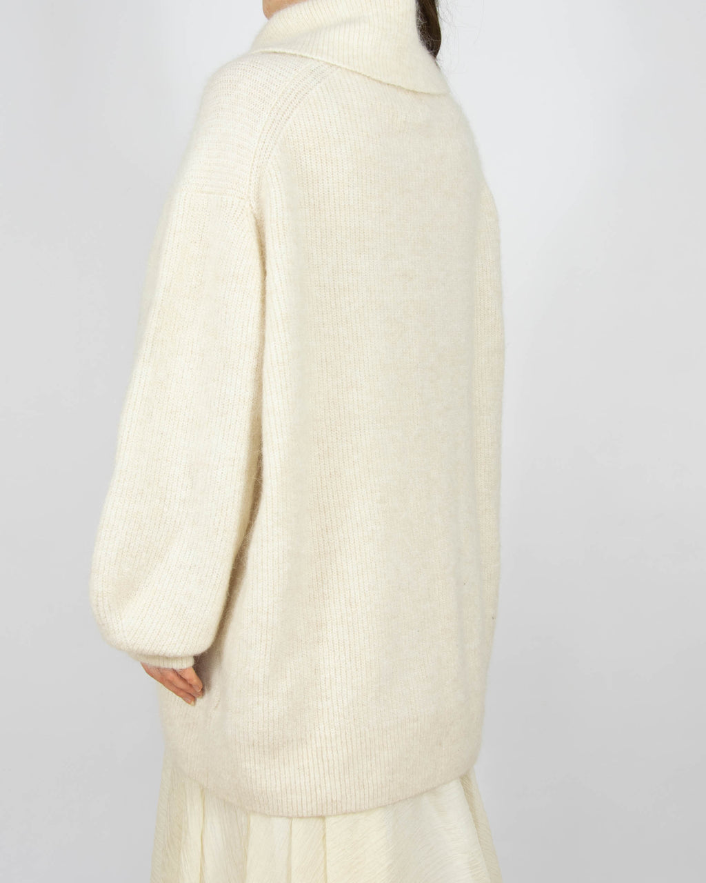 Śmietankowy (wełna + alpaka) sweter H&M Premium - L