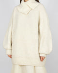 Śmietankowy (wełna + alpaka) sweter H&M Premium