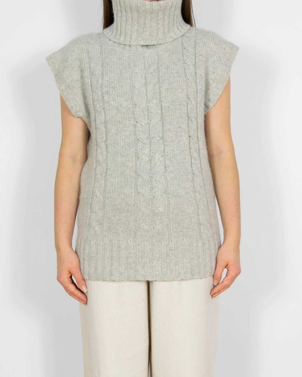 Szara wełniana (wełna + angora) kamizelka H&M - M/L