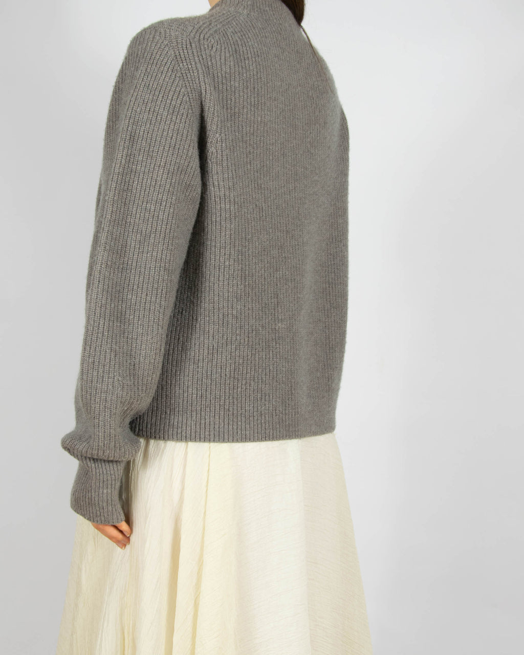 Szarobeżowy (wełna + kaszmir) sweter H&M Premium - S