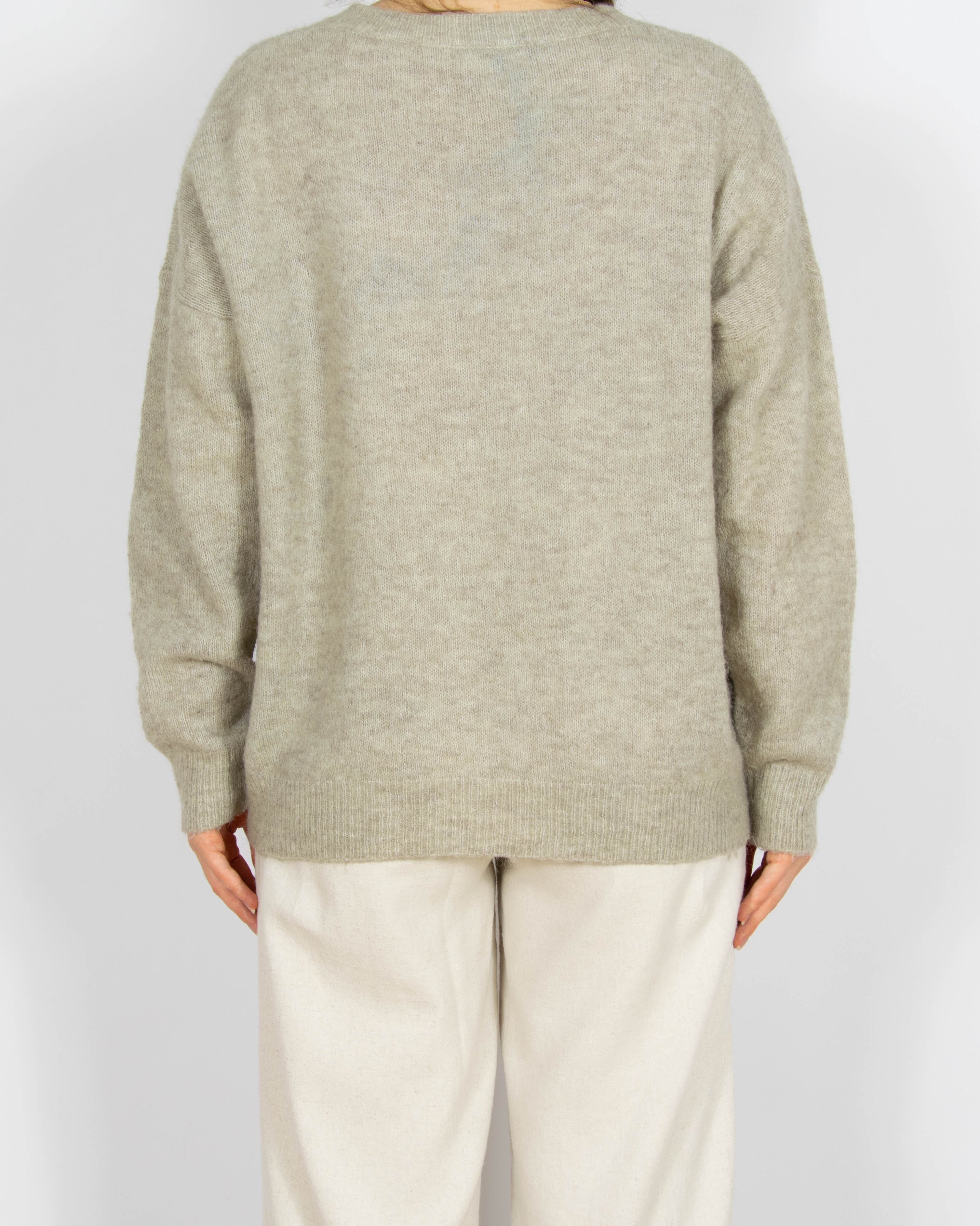 Szarobeżowy wełniany (wełna + moher) sweter MSCH Copenhagen  - M/L