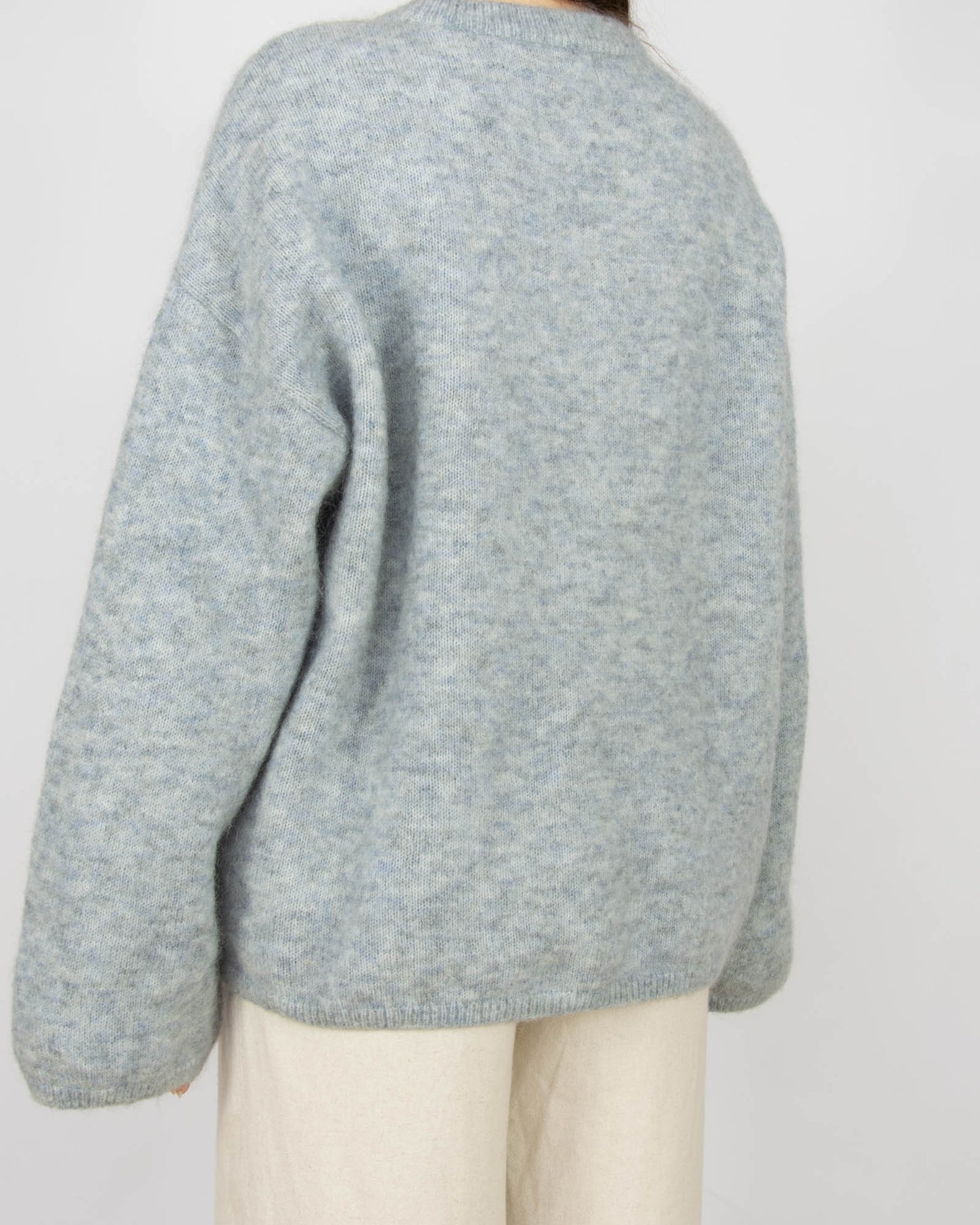 Niebieskoszary (wełna + moher) sweter H&M Premium - S/M