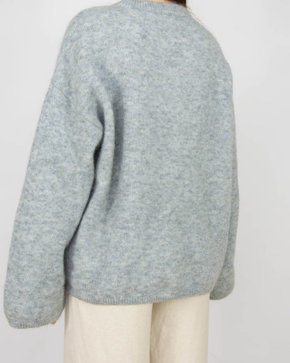 Niebieskoszary (wełna + moher) sweter H&M Premium - S/M