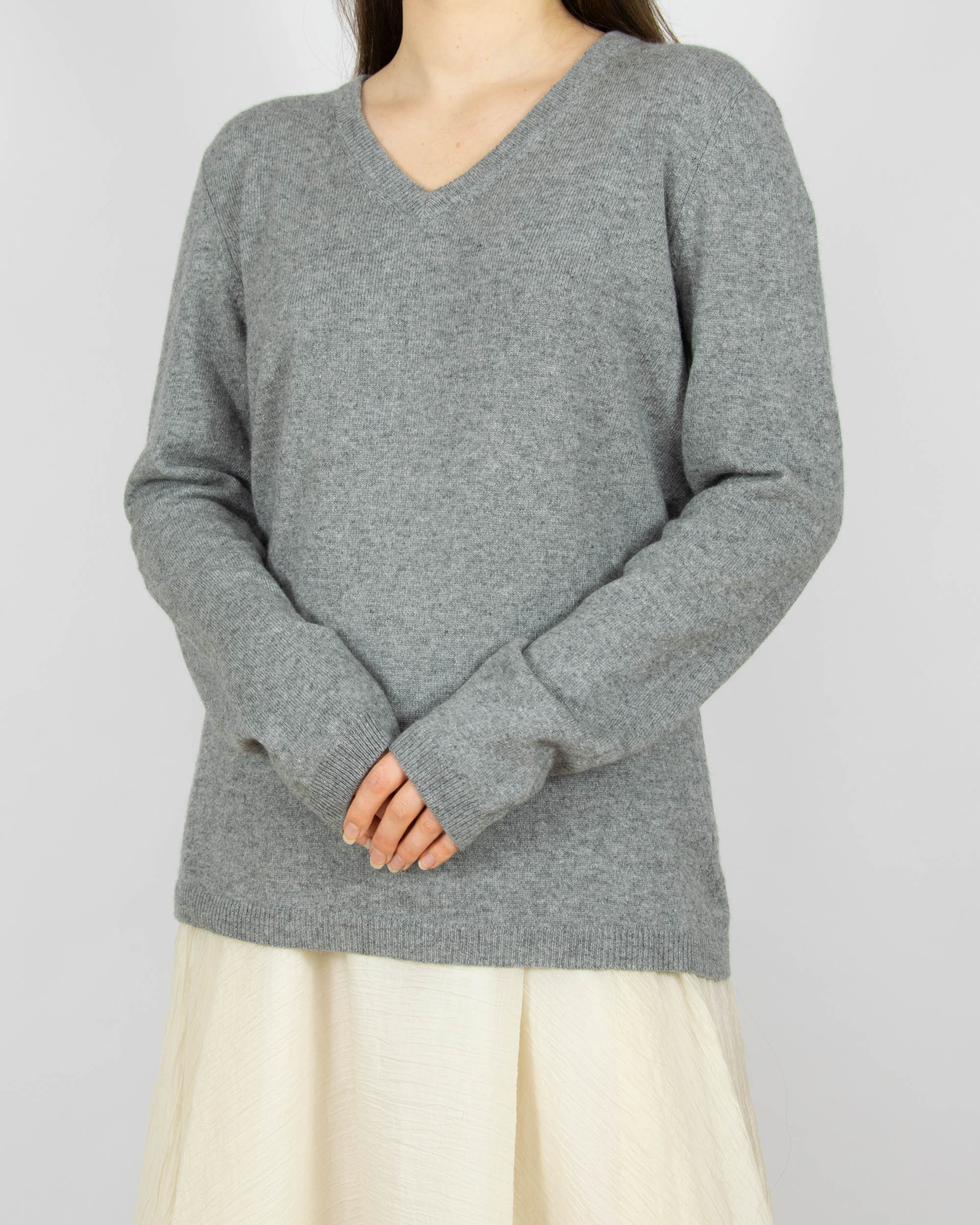 Szary (jedwab + kaszmir) sweter Blue Motion - L