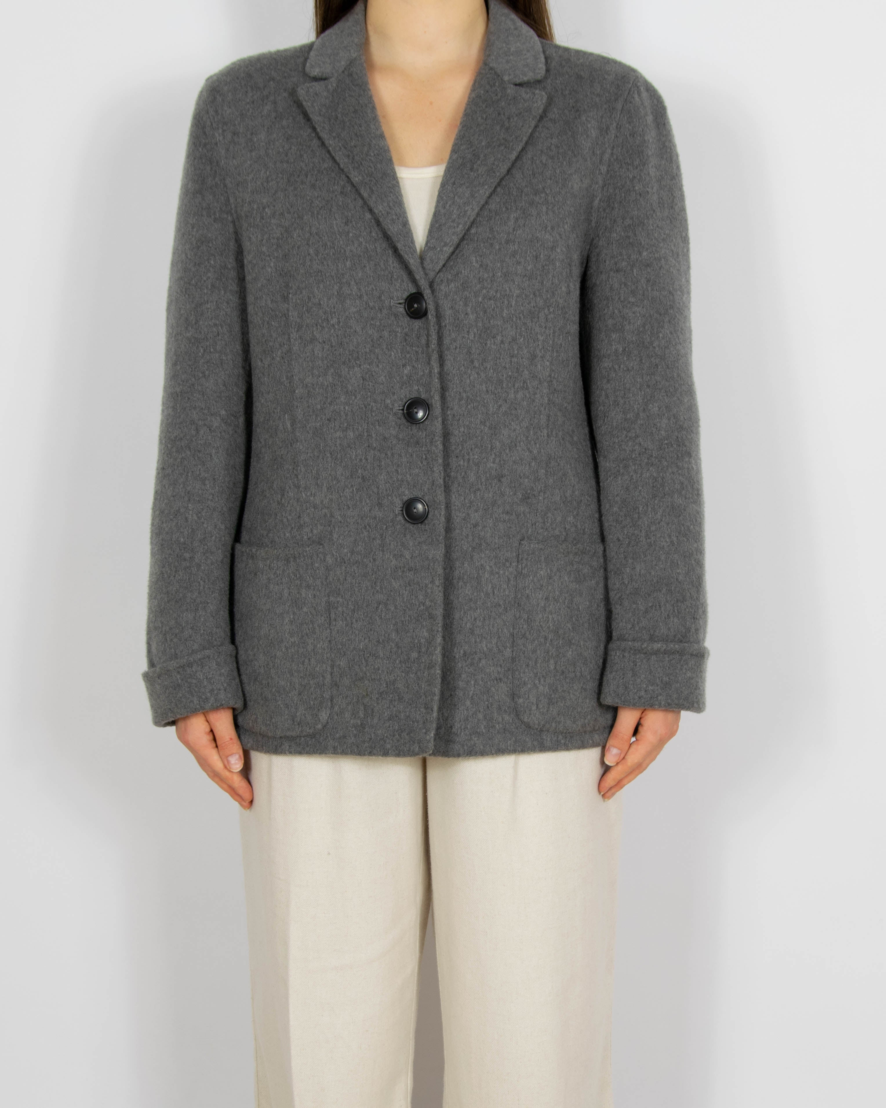 Szary kaszmirowy blazer Colombo Borgosesia Rene Lezard - M