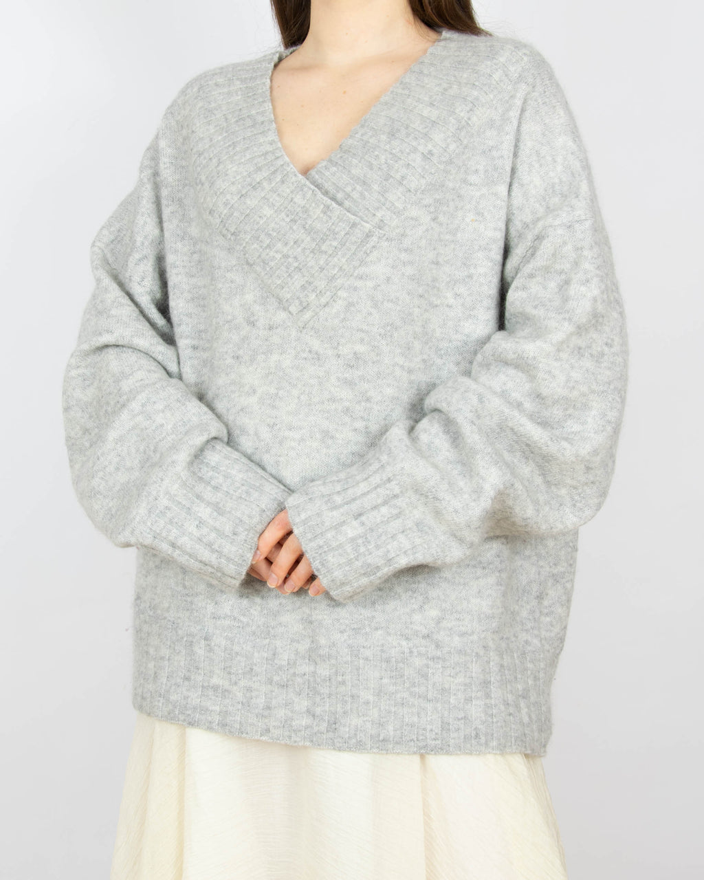 Szary (moher + wełna) sweter H&M Premium - M/L