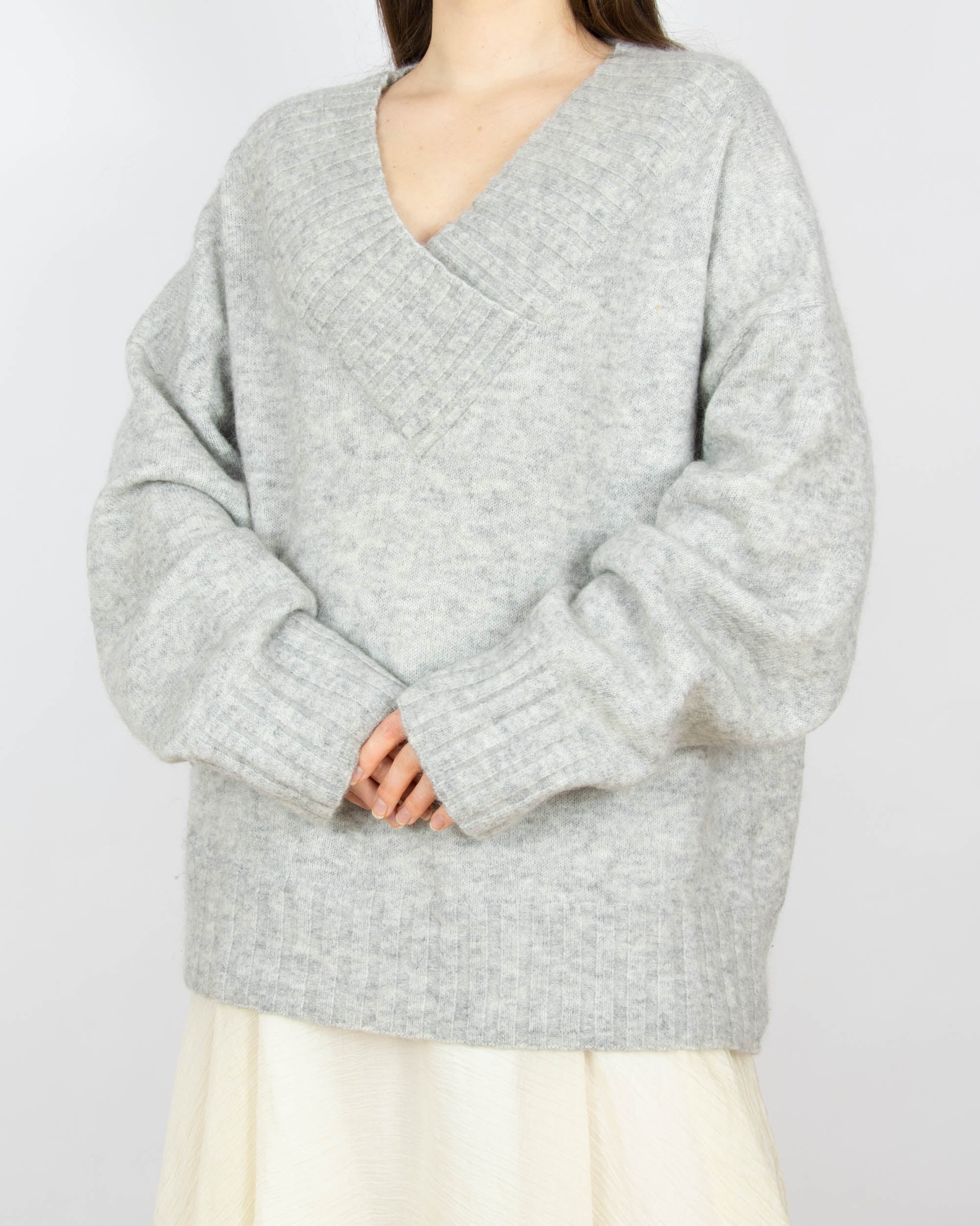 Szary (moher + wełna) sweter H&M Premium - M/L