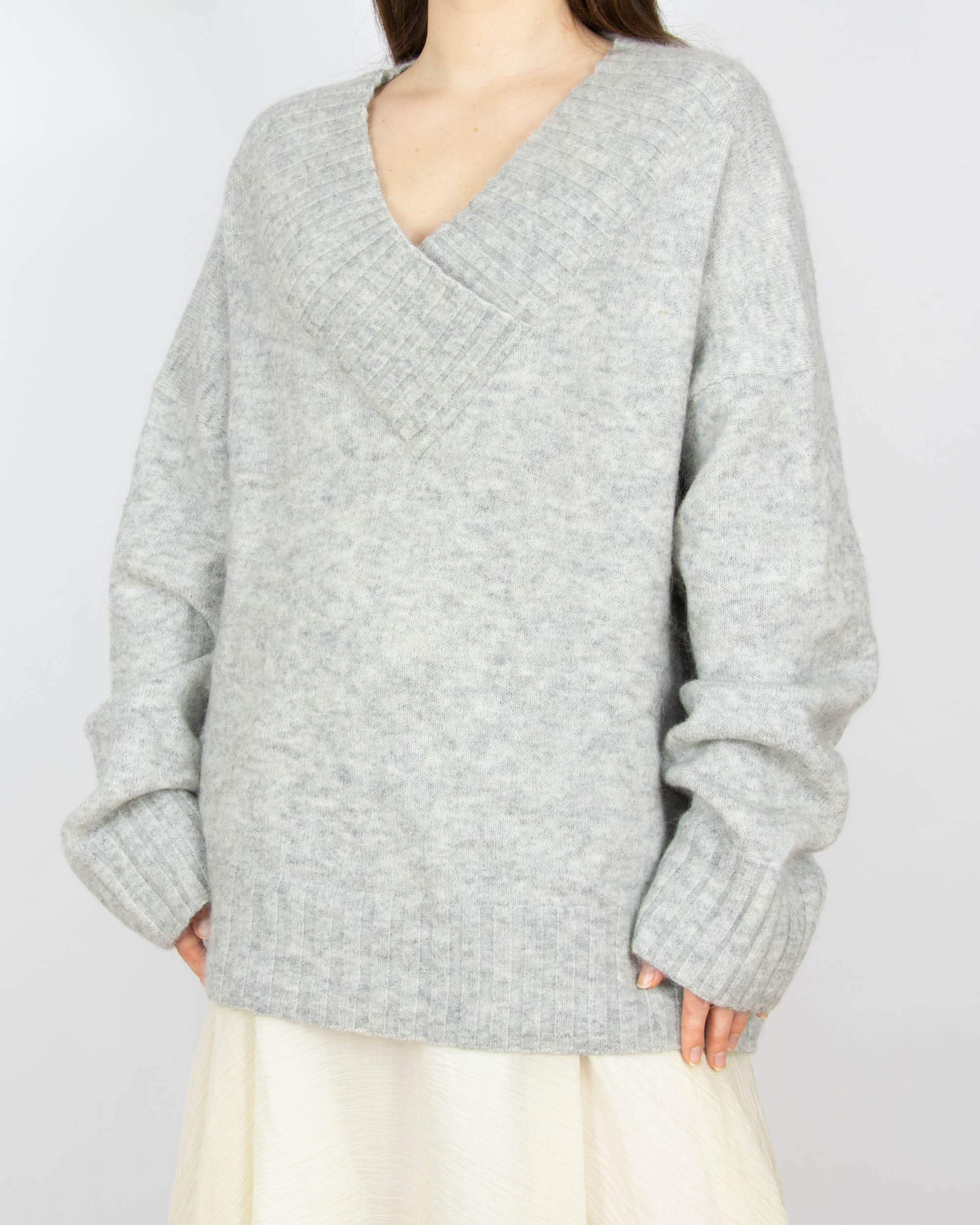 Szary (moher + wełna) sweter H&M Premium