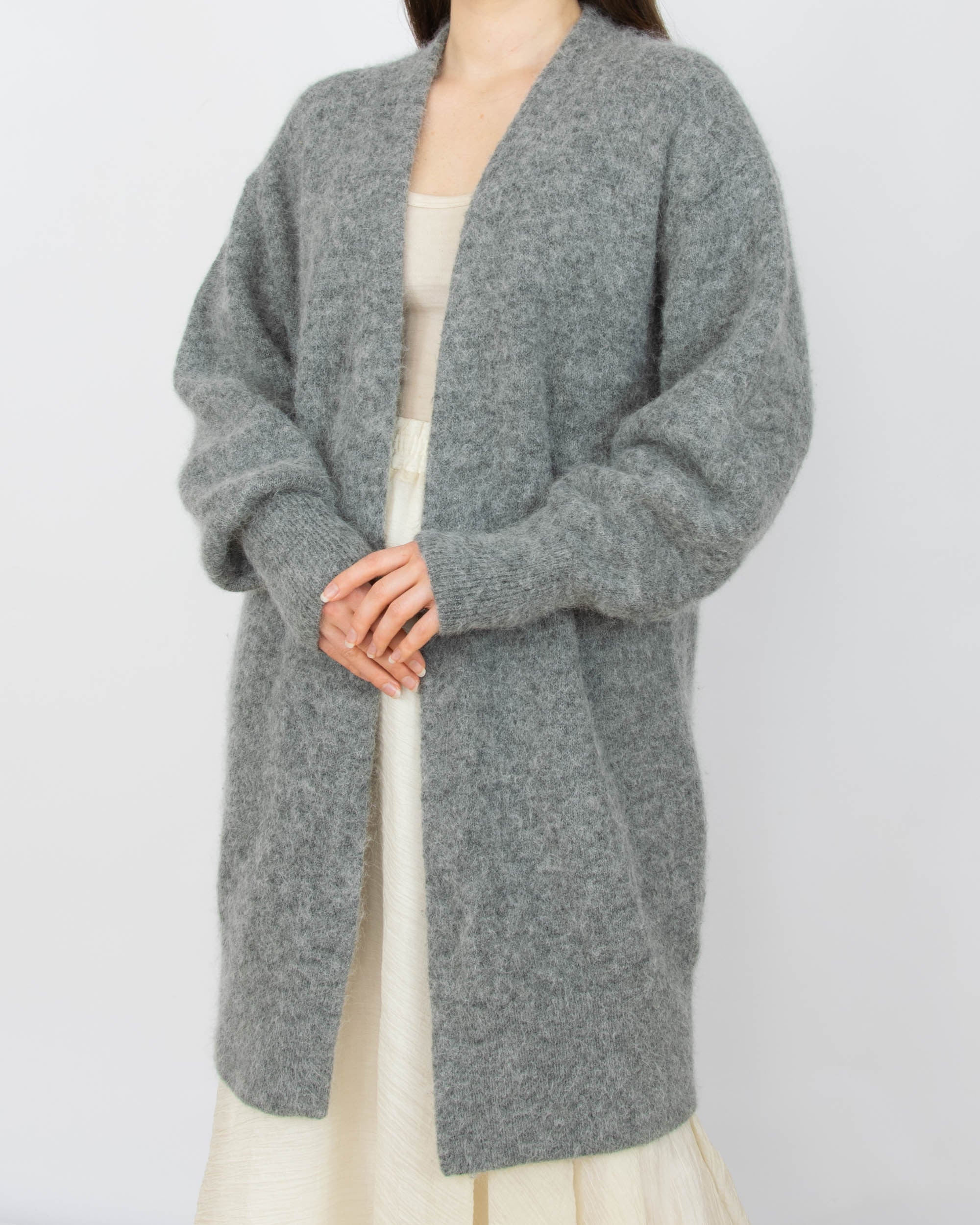 Szary (alpaka + wełna) kardigan H&M Premium