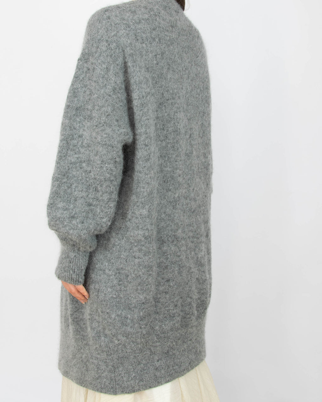 Szary (alpaka + wełna) kardigan H&M Premium - M