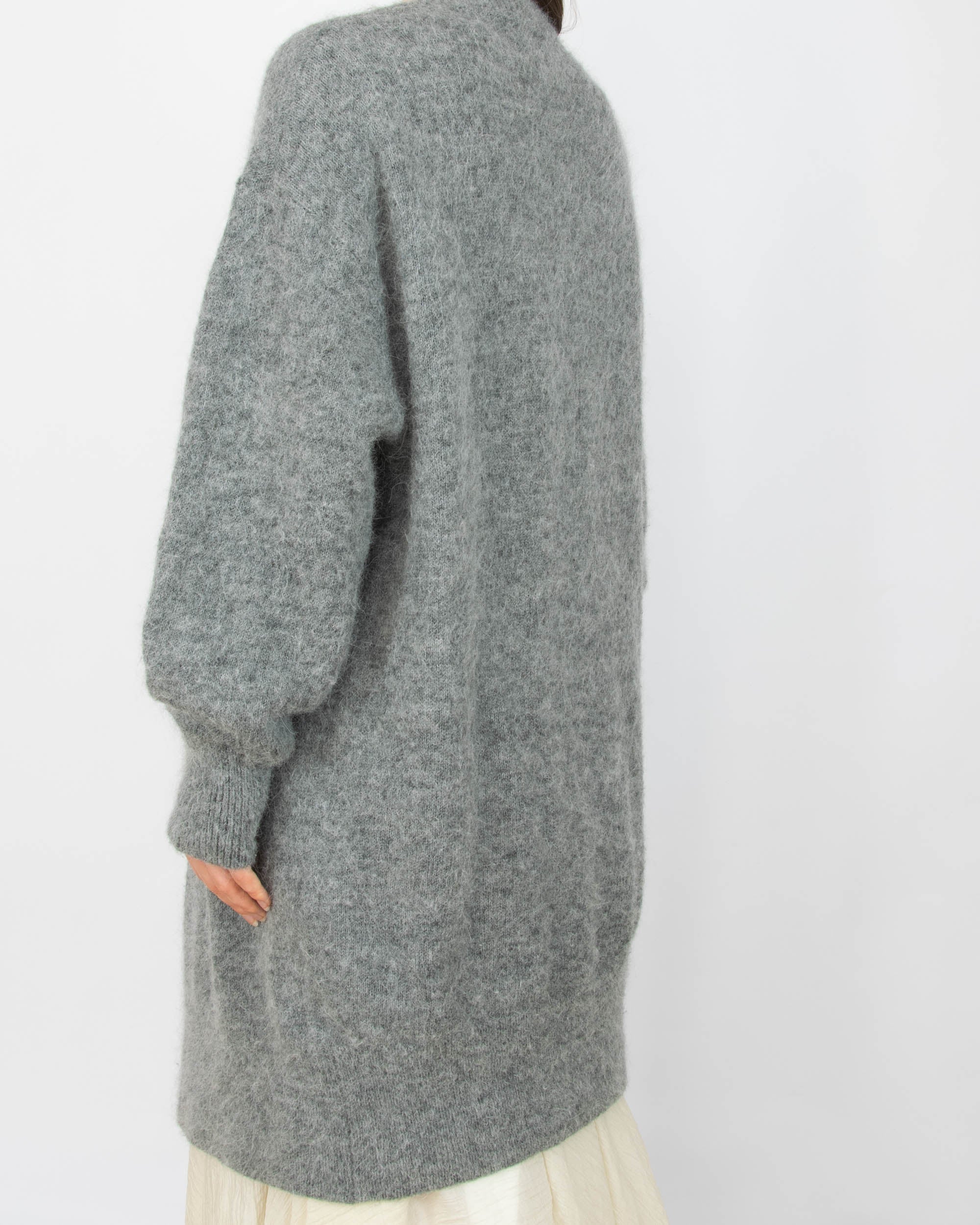 Szary (alpaka + wełna) kardigan H&M Premium - M